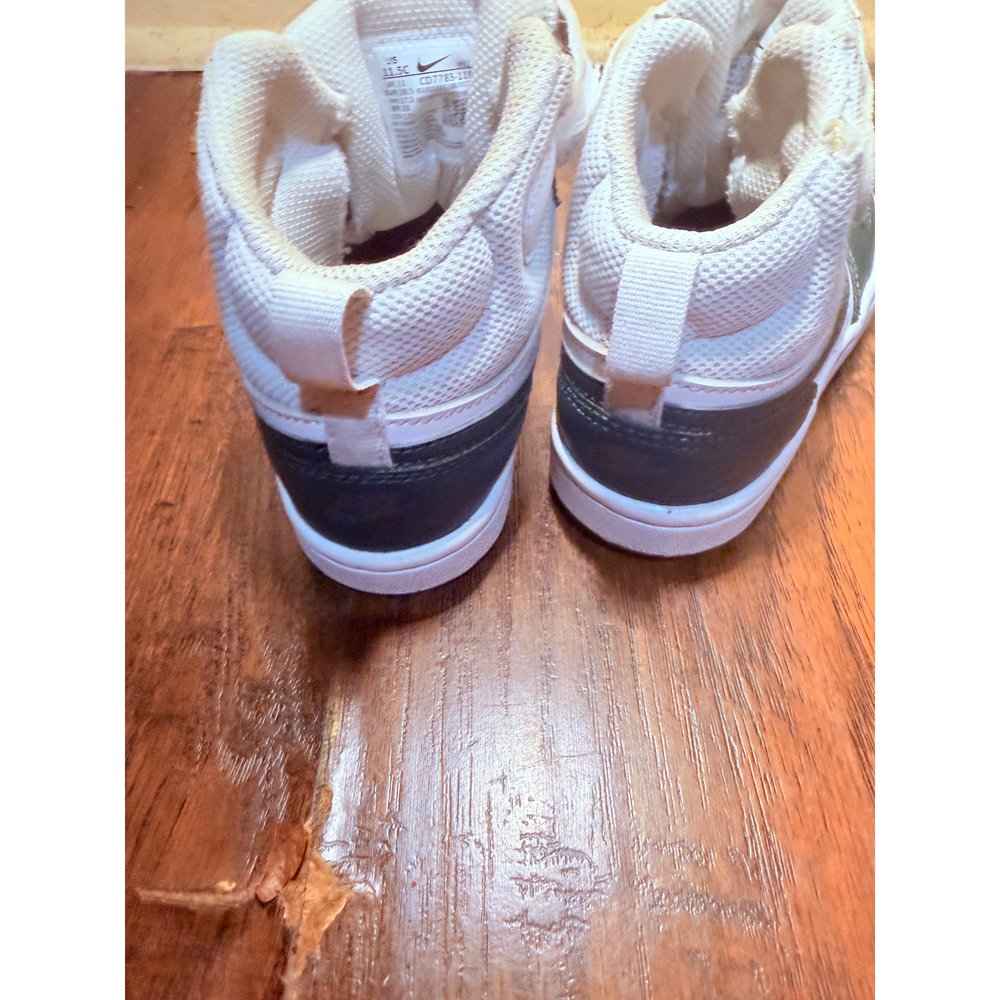 Nike Court Borough Mid 2 Kids Sneakers – Olive Green / White – Size 11.5C - Picture 6 of 7